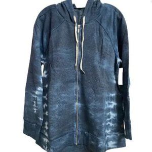LIVI Tie Dye Blue Full Zip Hoodie Sweatshirt w/ Long Sleeves & Pockets 14/16